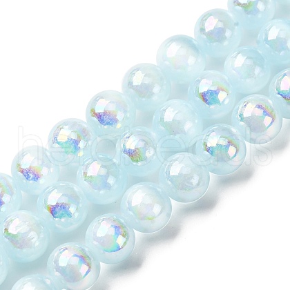 Plating Natural Selenite Beads Strands G-G120-A01-01-03-1