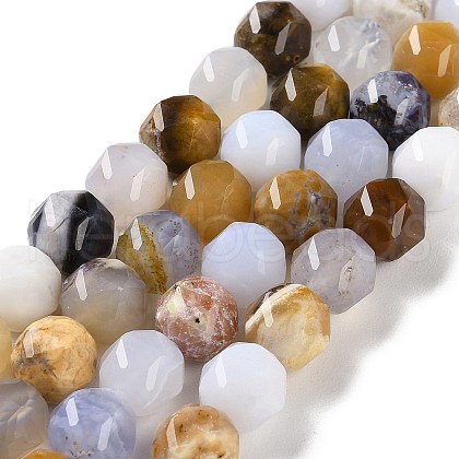 Natural Blue Chalcedony Beads Strands G-NH0021-A11-02-1