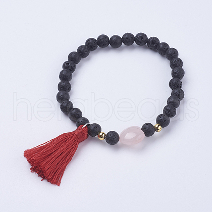 Tassel Charm Bracelets BJEW-P190-05E-1