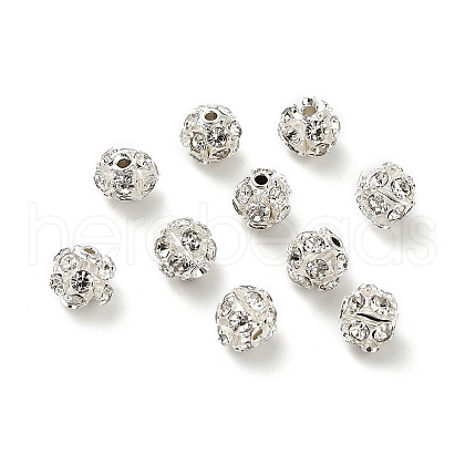6mm Brass Crystal Rhinestone Beads KK-S519-01A-02S-1
