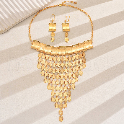 Luxurious Geometric Rectangle Oval Tassel Jewelry Set for Women's Party Wedding WF2314-1
