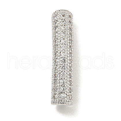 Brass Micro Pave Clear Cubic Zirconia Beads KK-G493-12P-01-1
