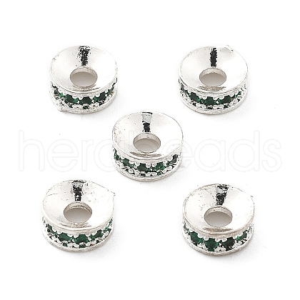 Brass Micro Pave Cubic Zirconia Spacer Beads KK-R216-13S-01-1