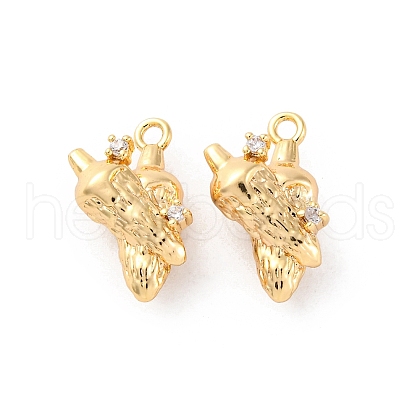Brass Crystal Rhinestone Pendants KK-E793-08G-1