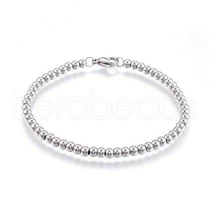 201 Stainless Steel Ball Chain Bracelets BJEW-E295-08-1