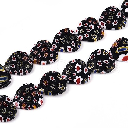 Handmade Millefiori Glass Beads Strands LAMP-T021-29B-1