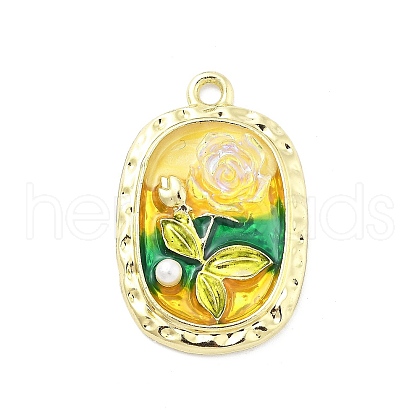 Alloy Enamel Pendants ENAM-R001-02G-01-1