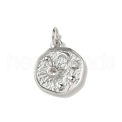 Brass Micro Pave Cubic Zirconia Charms KK-I276-53P-1