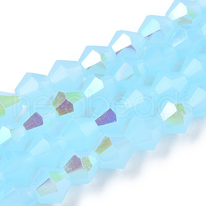 Imitation Jade Electroplate Glass Beads Strands EGLA-A039-J6mm-L03-1