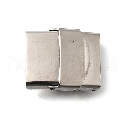 Tarnish Resistant Rectangle 201 Stainless Steel Watch Band Clasps STAS-F067-06-1