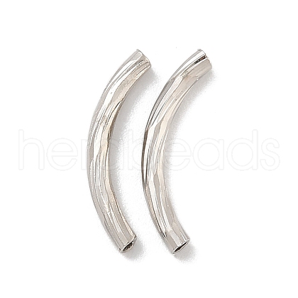Brass Curved Tube Beads KK-B120-01A-P-1