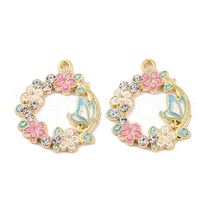Rack Plating Alloy Enamel Pendants FIND-M020-03E-G-1
