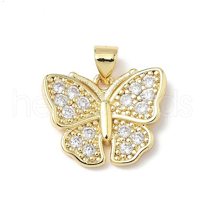 Brass Micro Pave Cubic Zirconia Pendants KK-Q068-09C-G-1