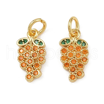 Brass Micro Pave Cubic Zirconia Charms KK-C093-29C-G-1