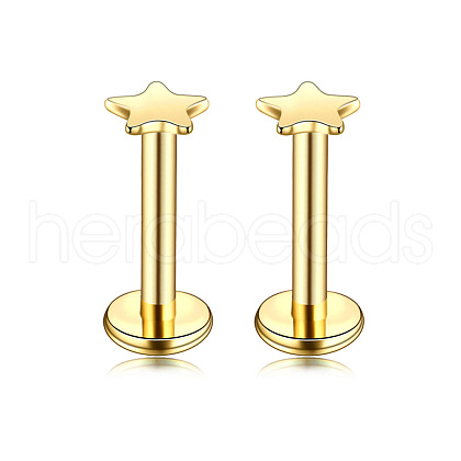 Star Stainless Steel Internally Threaded Labrets WG955BE-08-1