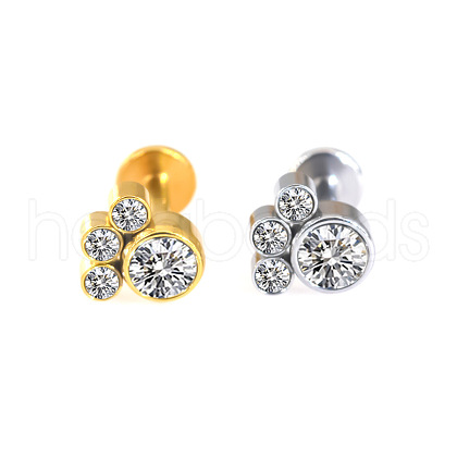 316L Surgical Stainless Steel & G23 Titanium Crystal Rhinestone Labrets for Women Men WG3A239-74-1