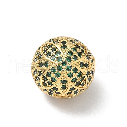 Brass Cubic Zirconia Beads KK-Q068-17G-1