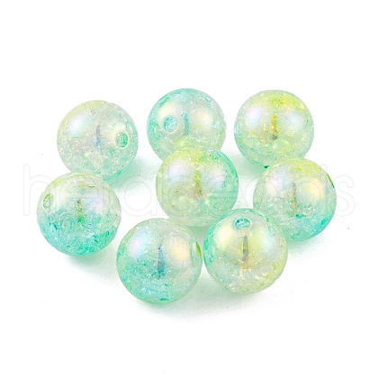 UV Plating Rainbow Iridescent Two Tone Acrylic Beads PACR-C009-04L-1