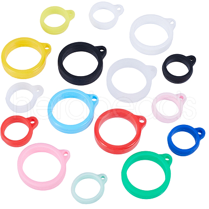 CRASPIRE 64Pcs 16 Style Silicone Pendant SIL-CP0001-11-1