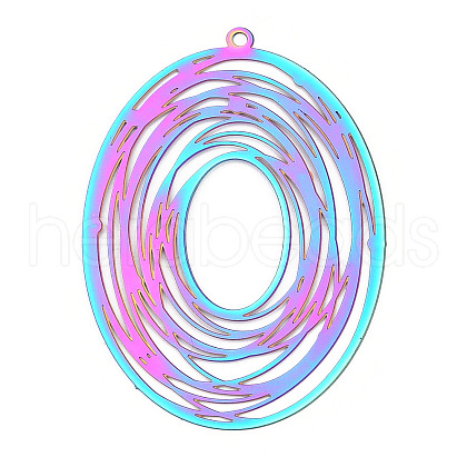 201 Stainless Steel Big Pendants STAS-N103-196RC-1