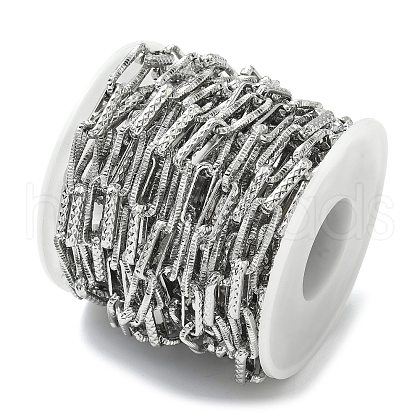 304 Stainless Steel Textured Oval Link Chains CHS-Z005-03P-1