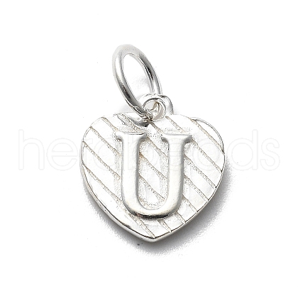 925 Sterling Silver Heart with Capital Letter Charms STER-S009-13U-S-1
