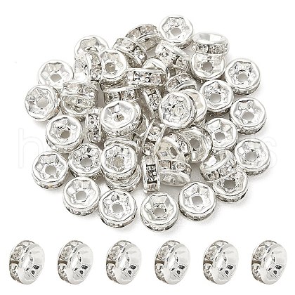 Brass Rhinestone Spacer Beads RB-YW0001-04C-01S-1