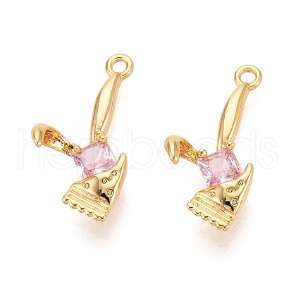 Brass Micro Pave Cubic Zirconia Pendants KK-N263-96B-G-1