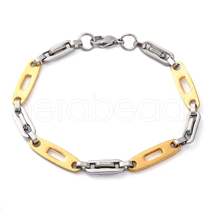 201 Stainless Steel Link Chain Bracelets BJEW-B078-114GP-1-1