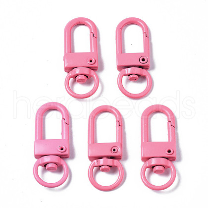 Spray Painted Eco-Friendly Alloy Swivel Snap Hooks Clasps PALLOY-T080-02J-NR-1