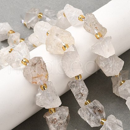 Raw Rough Natural Quartz Crystal Beads Strands G-Z087-A12-1