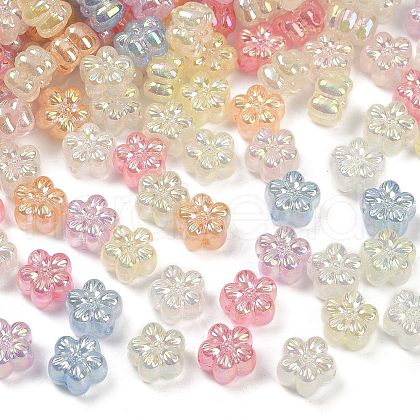 UV Plating Transparent Acrylic Beads MACR-L007-19-1