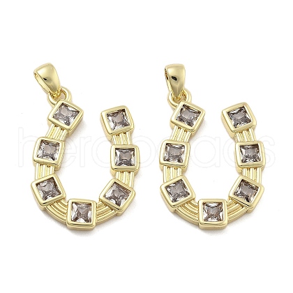 Brass Micro Pave Cubic Zirconia Pendants KK-U060-23G-04-1