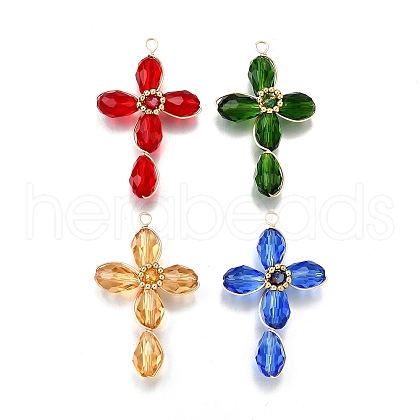 Glass Beads Pendants PALLOY-TA00279-1
