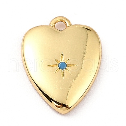 Brass Micro Pave Cubic Zirconia Charms ZIRC-I054-14G-06-1