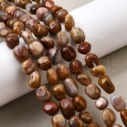 Natural Petrified Wood Beads Strands G-L621-C11-01-1