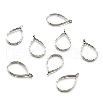 Rack Plating Alloy Teardrop Open Back Bezel Pendants PALLOY-TA0001-09P-1