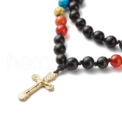Cross Pendant Necklace NJEW-JN03701-1