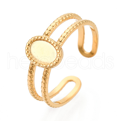 304 Stainless Steel Cuff Ring Components STAS-T066-31G-1