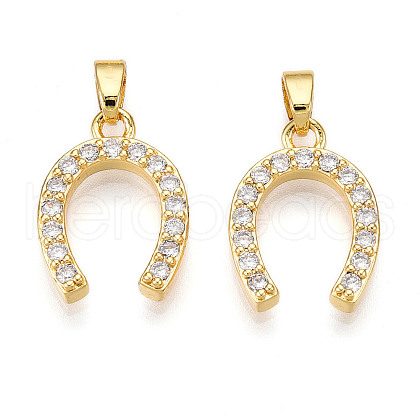 Brass Micro Pave Cubic Zirconia Pendants KK-N254-240G-1