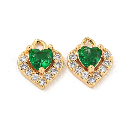Brass Micro Pave Cubic Zirconia Charms KK-Z057-01G-01-1