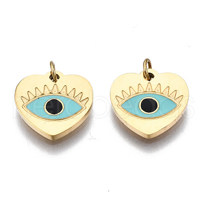 316 Surgical Stainless Steel Enamel Charms STAS-S116-379B-G-1