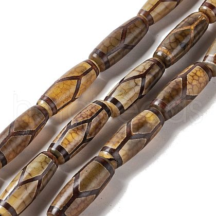 Tibetan Style dZi Beads Strands G-A024-01T-1