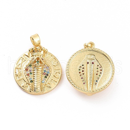Brass Micro Pave Cubic Zirconia Pendants KK-A181-VA266-2-1