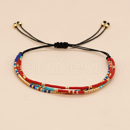 Colorful Adjustable Seed Beads Braided Bracelets BH9966-3-1