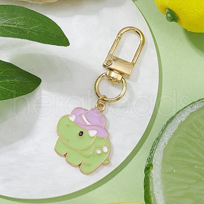 Alloy Enamel Dinosaur Pendant Decorations HJEW-JM02695-03-1