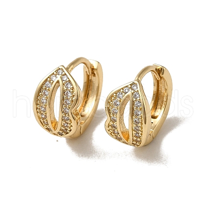 KC Gold Plated Brass Micro Pave Cubic Zirconia Hoop Earring EJEW-L271-01KCG-05-1
