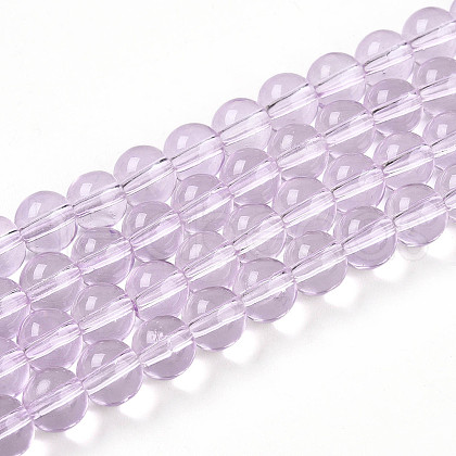 Baking Paint Transparent Glass Beads Strands DGLA-N006-8mm-05-1