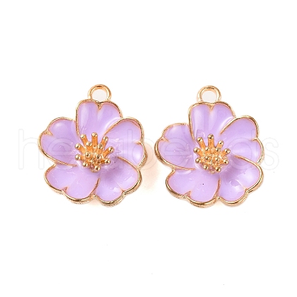 Light Gold Plated Alloy Enamel Pendants ENAM-Z017-14KCG-02-1