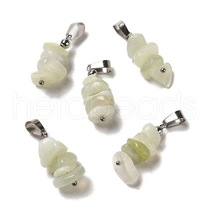 Natural New Jade Chip Pendants G-H307-07P-08-1